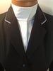 Show Jacket - Solid Black with Grey and White Piping