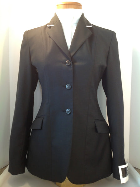 Show Jacket - Solid Black with Grey and White Piping